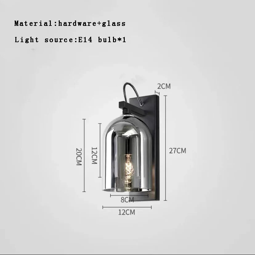 Afralia™ Luxury Glass Wall Sconce Lights Blue Background Room Decor Fixture