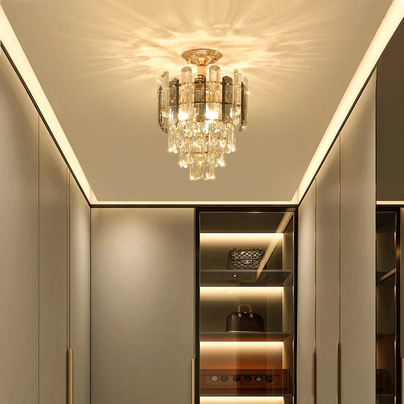 Afralia™ Crystal LED Ceiling Chandelier for Home Decor