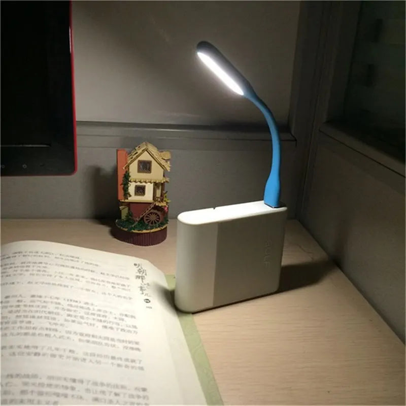 Afralia™ Mini LED USB Night Lamp for Laptop PC, Portable Flexible USB Book Light