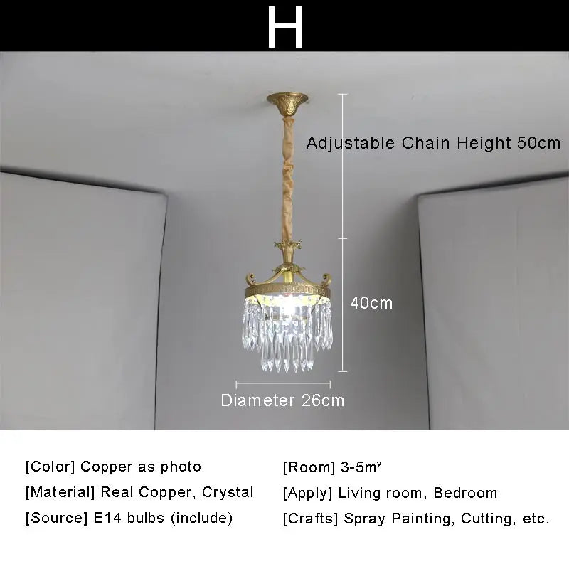 Afralia™ Luxure Crystal Chandelier: Modern Copper Ceiling LED Light Fixture for Living Room