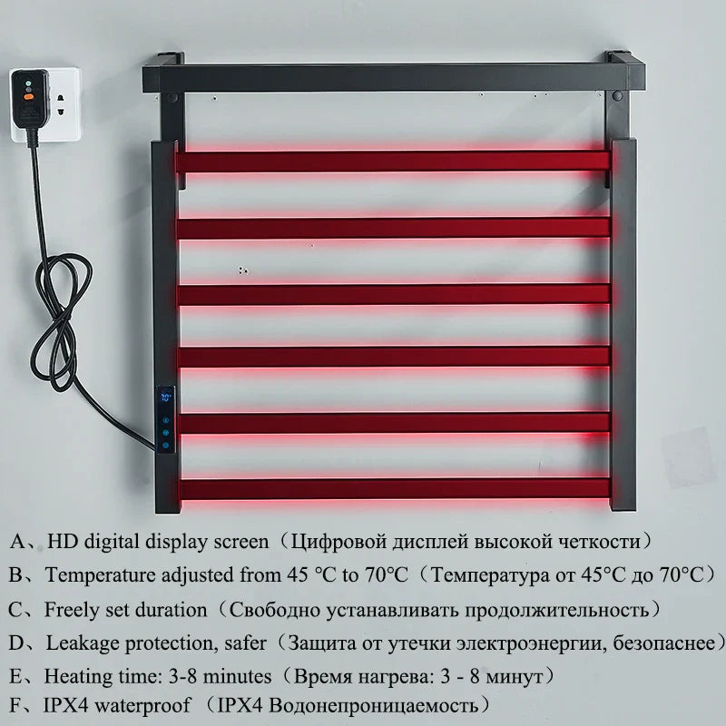 Afralia™ Smart Towel Warmer: Electric Heated Towel Rack with Touch Display Control