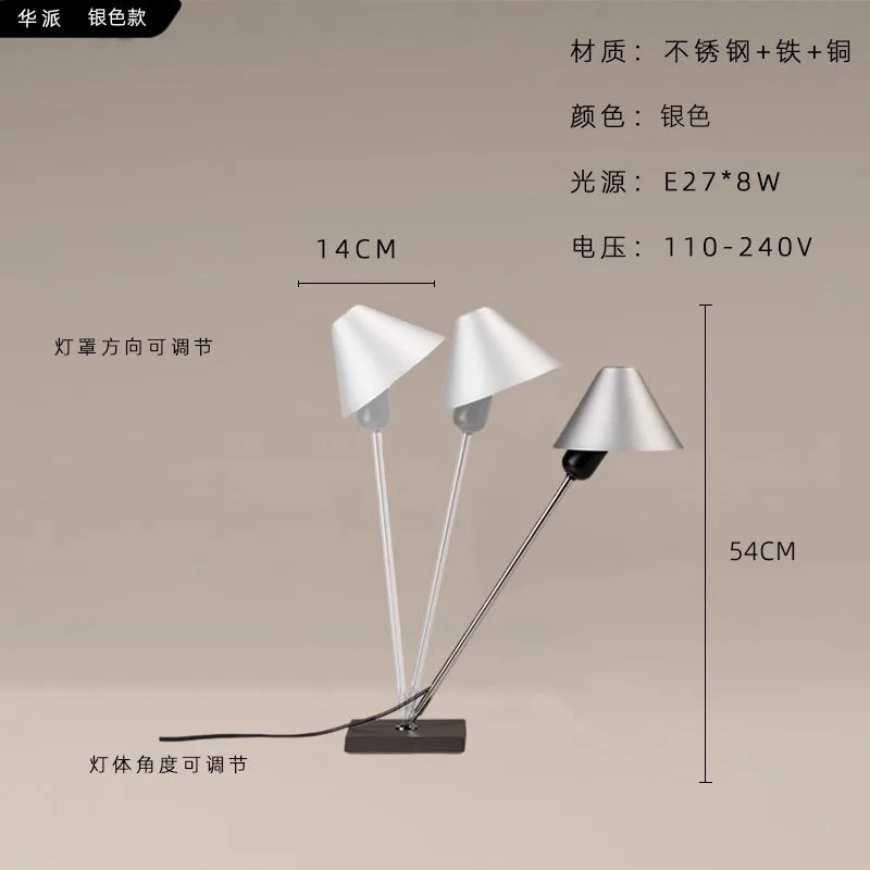 Afralia™ Stainless Steel Copper Table Lamp LED E27 Modern Desk Light - Bedroom Study Studio