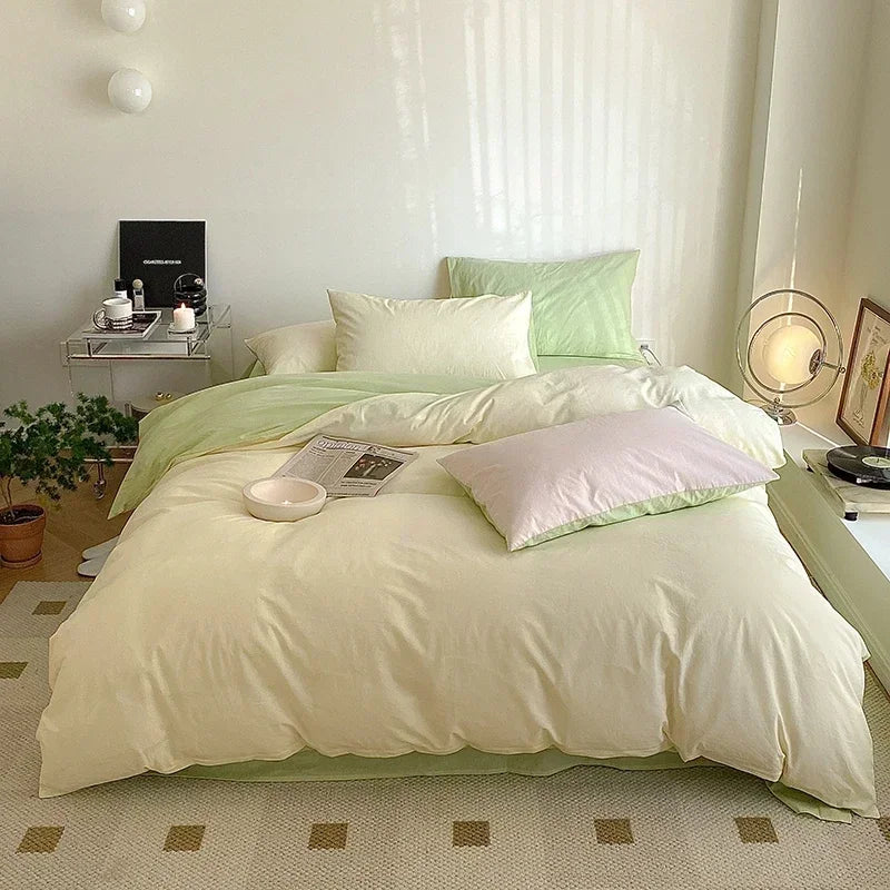 Afralia™ Cotton Queen Bedding Set: Duvet Cover, Sheets, Quilt Cover, Pillow Covers -Soft & Comfortable