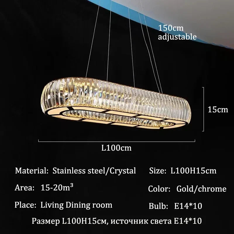 Afralia™ Crystal Luxury Living Room Ceiling Light Fixture Hanging Lamp