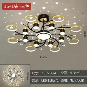 Afralia™ Nordic Starry Sky Dimmable LED Ceiling Chandelier for Home Decor Lighting