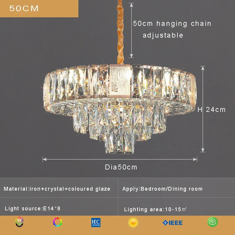 Afralia™ Clear Crystal Chandelier for Elegant Home Décor and Dining Room Ambiance