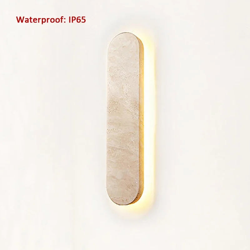 Afralia™ Modern Natural Stone Outdoor LED Wall Sconce Courtyard Entrance Waterproof Lamps