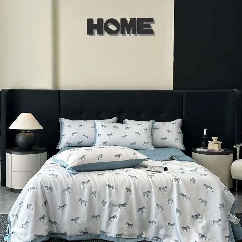 Afralia™ Cool Silk Summer Quilt Set with Sheets & Pillowcases