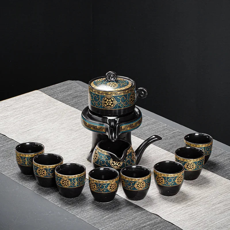 Afralia™ Ceramic Kung Fu Tea Set with Custom Logo - Luxury Teaware Gift