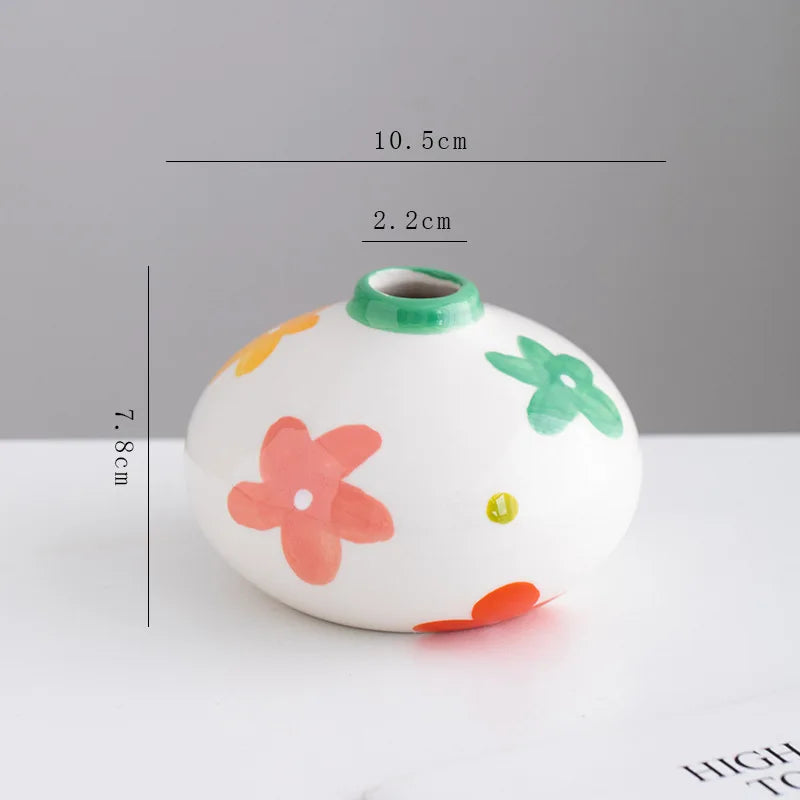 Afralia™ Ceramic Flower Vase Colorful Floral Arrangement Home Decoration Pot