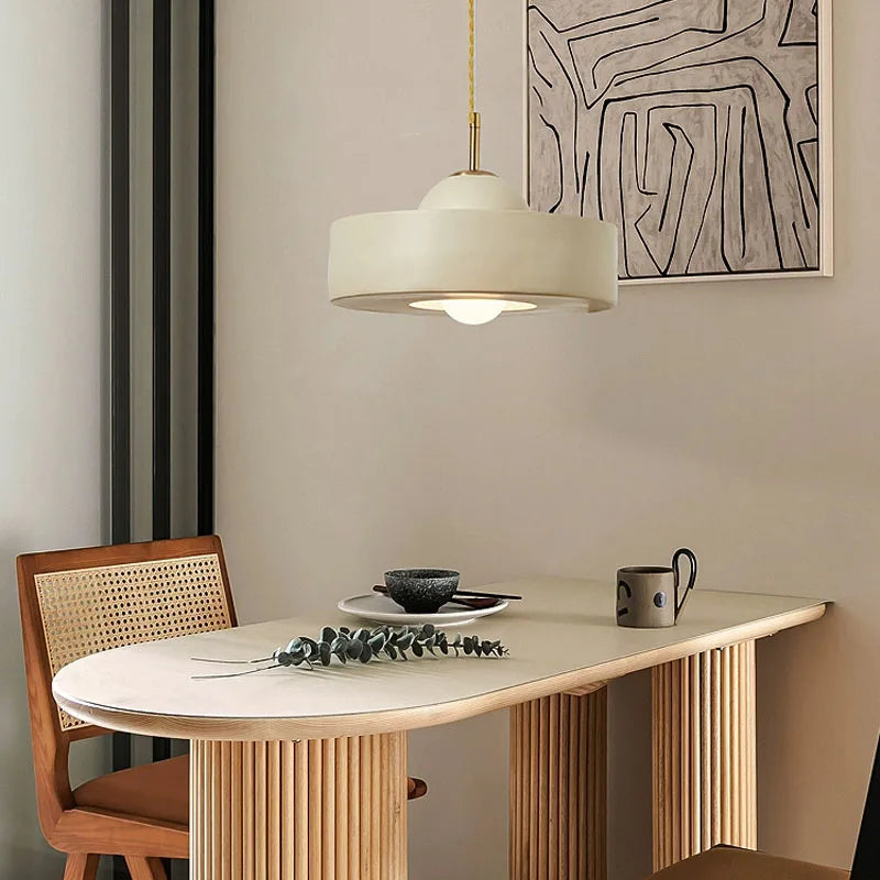 Afralia™ Modern Cream Pendant Light for Dining, Bedroom, Living Room