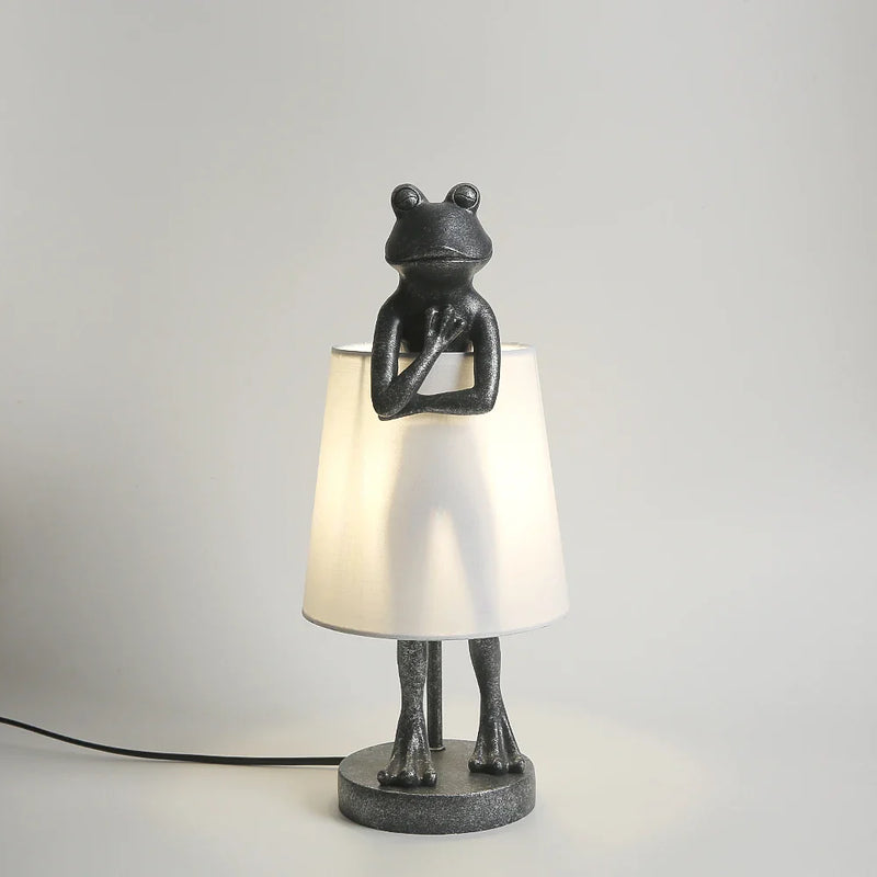 Afralia™ Frog Resin Desk Lamp: Retro Design LED Bedroom Lighting Fixture