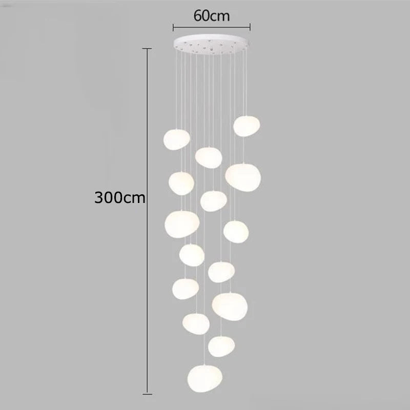 Afralia™ Crystal Chandelier Stair Pendant Lamp Living Room Interior Lighting