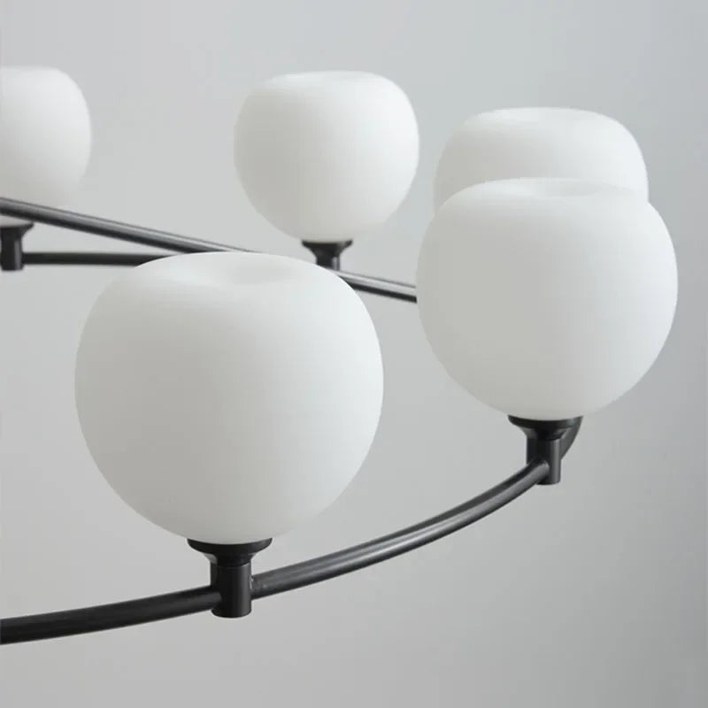 Afralia™ Modern Glass Ball LED Pendant Lights for Living Room Dining Room Kitchen Chandelier