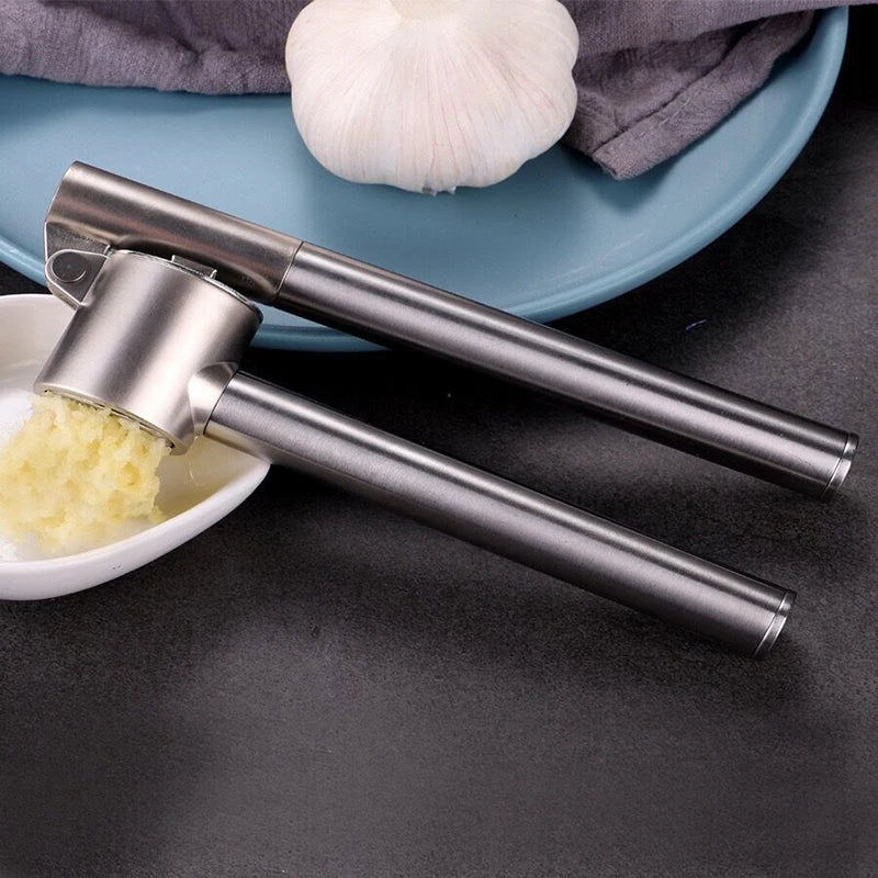 Afralia™ Stainless Steel Garlic Press Crusher Masher Squeezer Kitchen Gadget