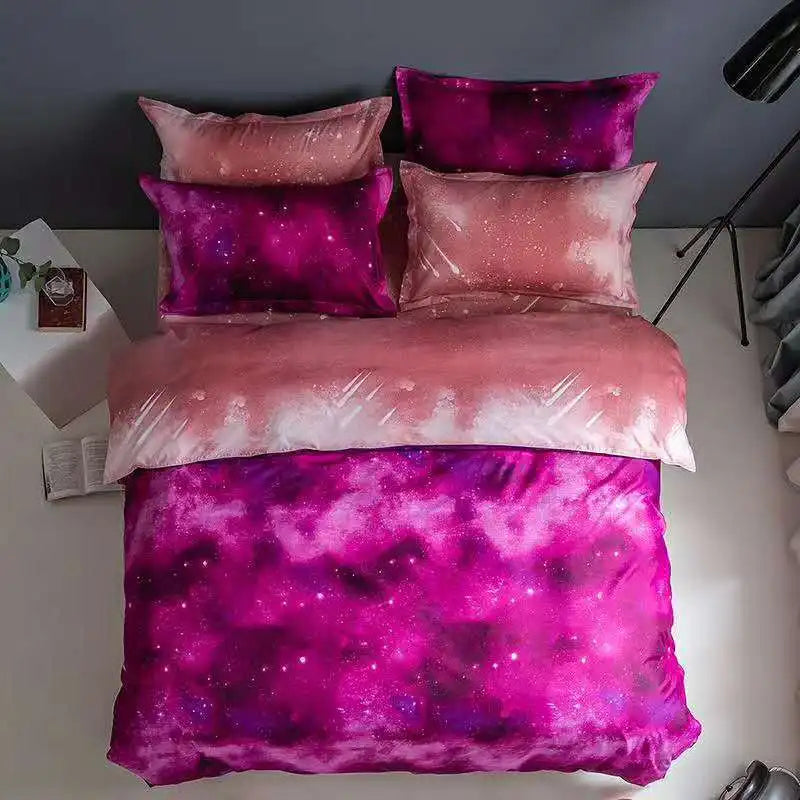 Afralia™ Starry Sky 3D Printed Quilt Cover Set | Romantic Design for Single Double Beds