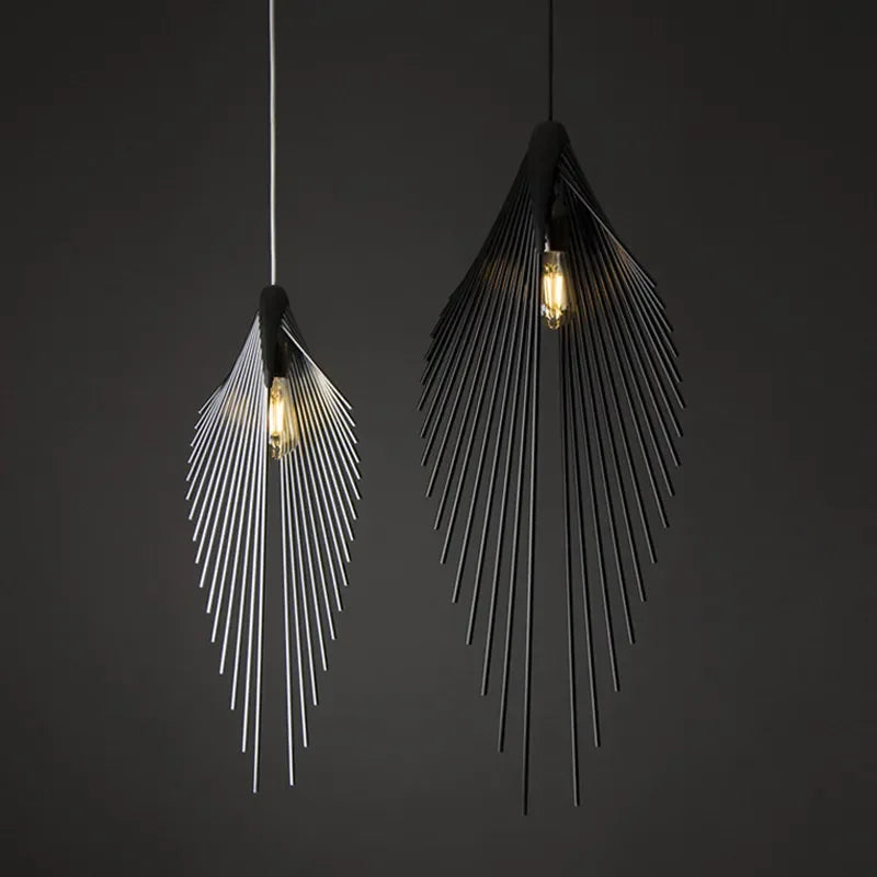 Afralia™ Vintage Bird's Wing LED Pendant Lights for Modern Living Room Chandeliers