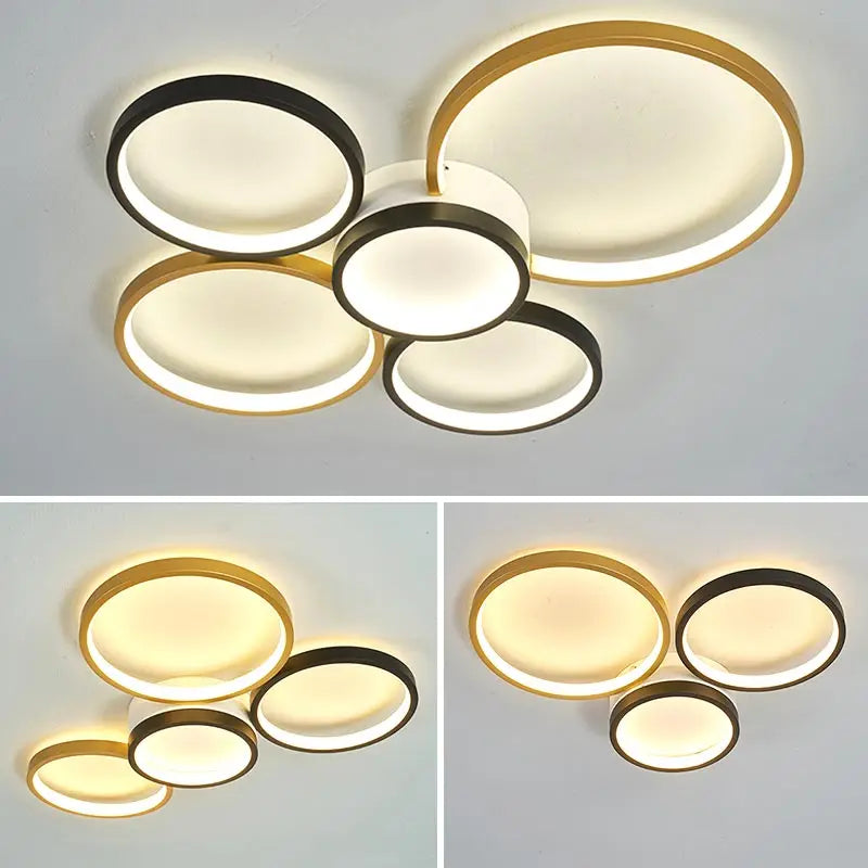 Afralia™ LED Ceiling Chandelier Remote Control Living Room Bedroom Kitchen Lamp White