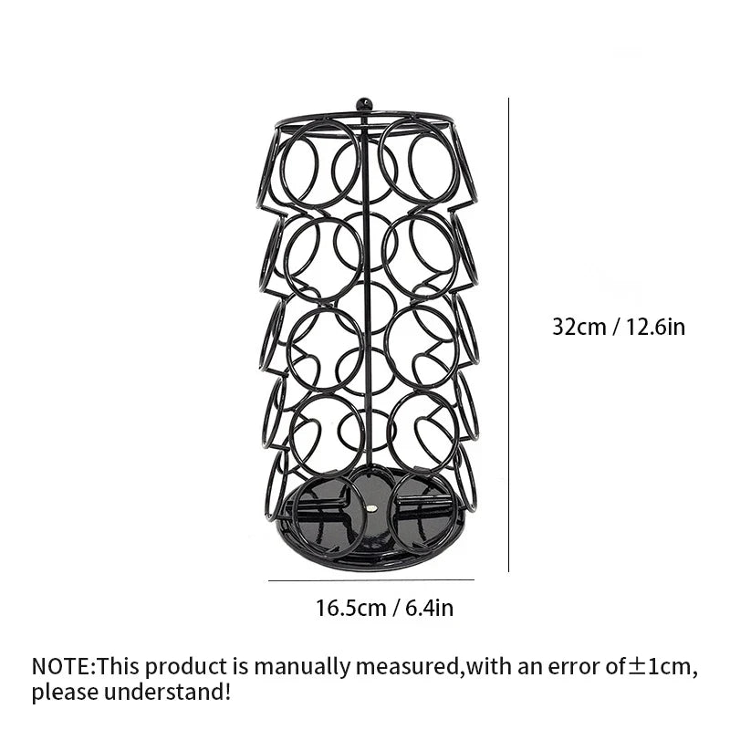 Afralia™ Dolce Gusto Capsule Rack: Rotatable Metal Pod Holder Display Shelf for 35 Capsules