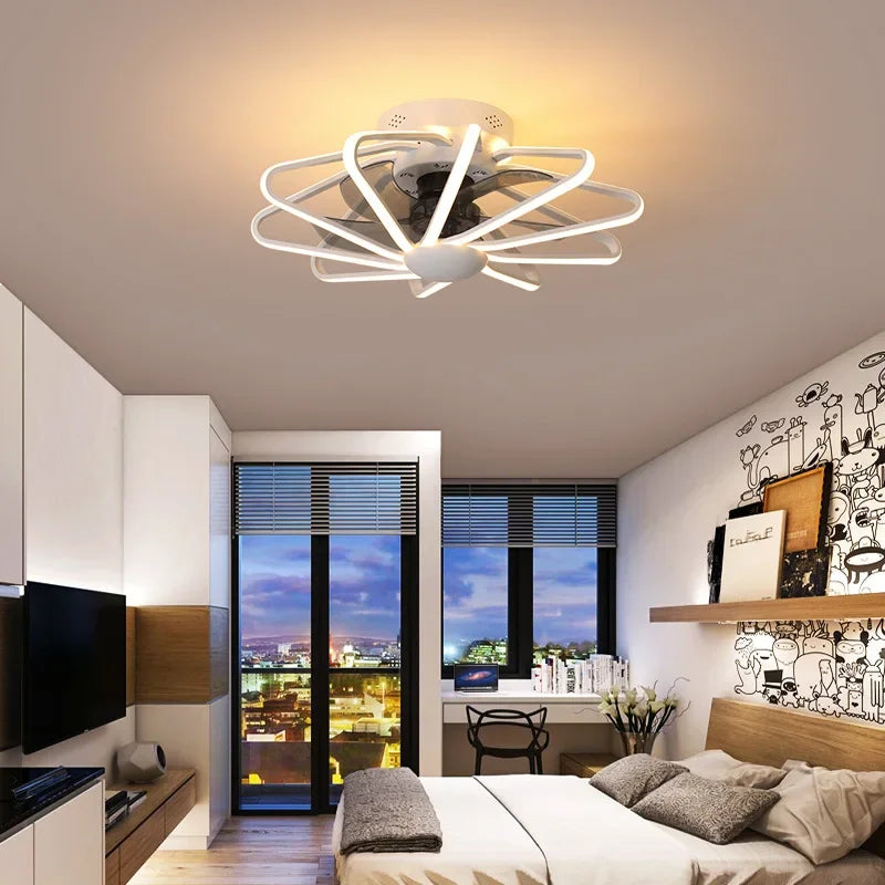 Afralia™ Bladeless Ceiling Fan with Dimmable LED Lights and Remote - Reversible Timing, Modern Design