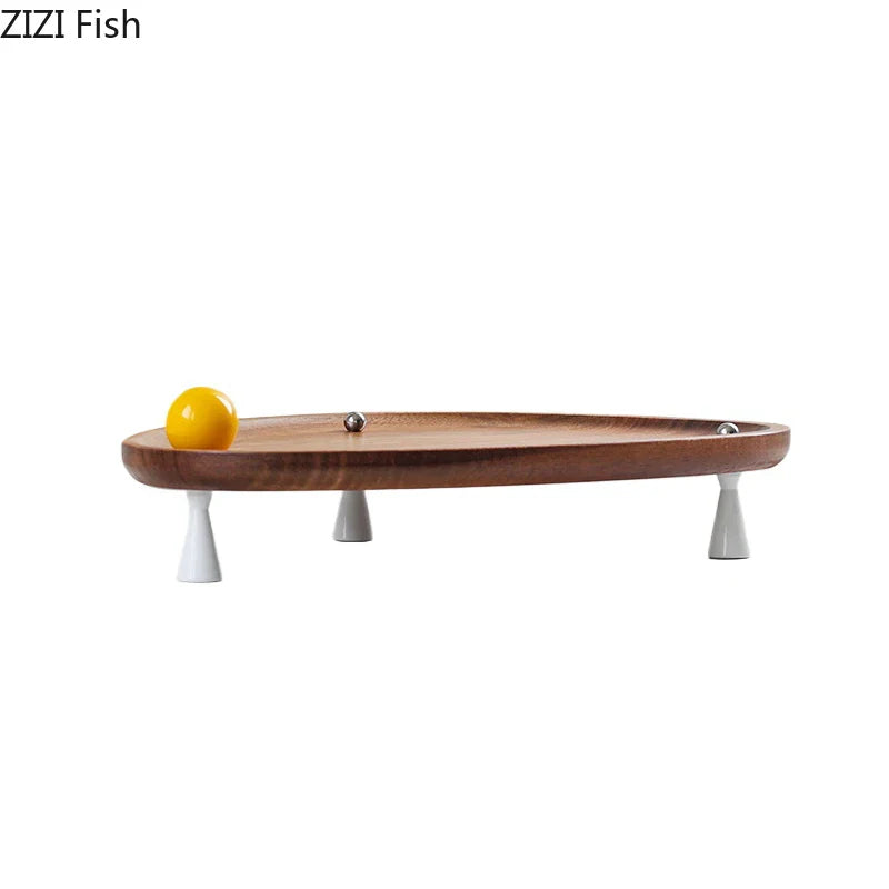 Solid Wood Trays & Ceramic Ball Display Plate - Afralia™ Jewelry & Cosmetic Organizer