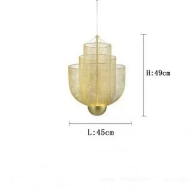 Afralia™ Metal Grid LED Chandelier Moooi Designer Pendant Iron Geometric Hollow Hanging Lamp