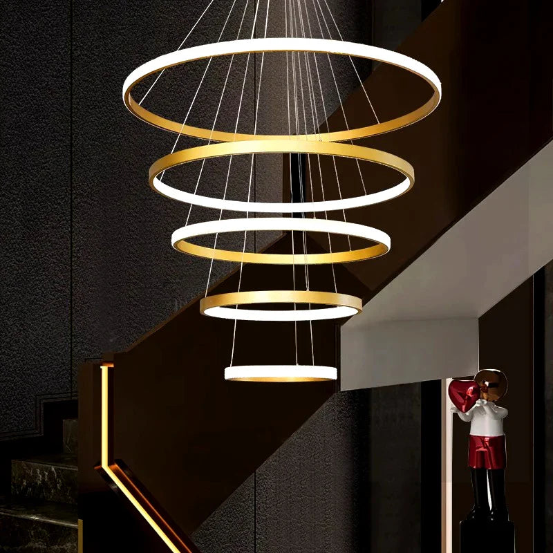 Afralia™ Crystal Chandelier Stair Pendant Lamp Living Room Pendant Lights Interior Lighting