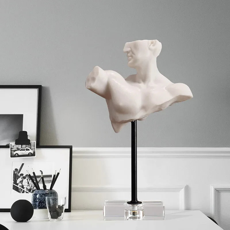 Afralia™ Resin Roman Figure Sculpture | Abstract Human Body Decorative Figurine