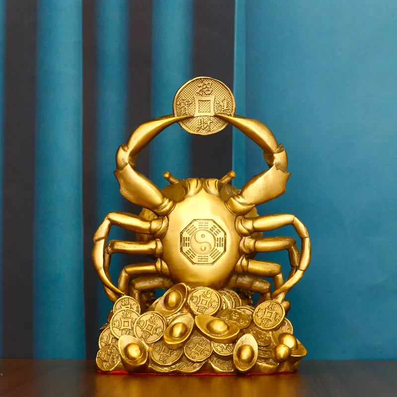 Afralia™ Copper Crab Ornaments for Wealth and Luxury Decor