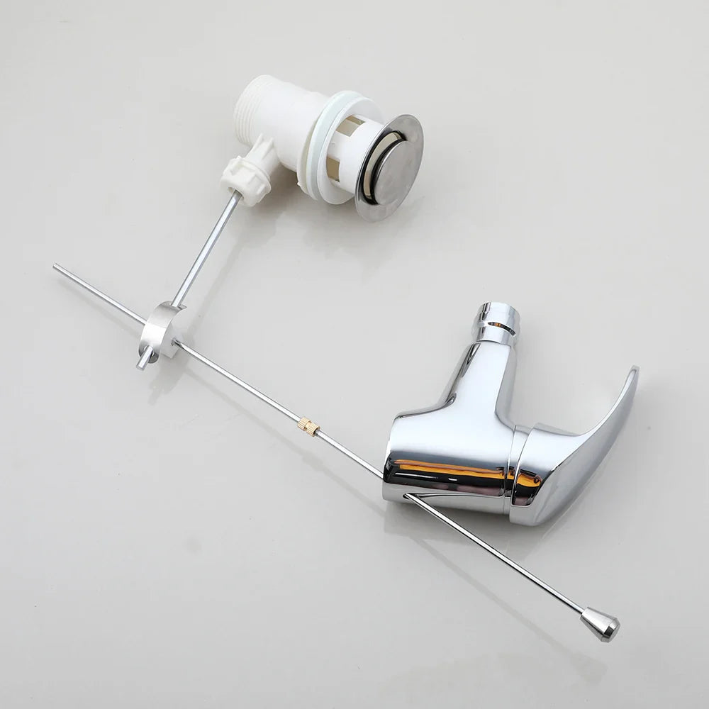 Afralia™ Chrome Bidet Spray Basin Faucet Mixer Taps with Pop Up Drain
