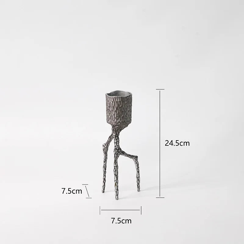 Afralia™ Trio Alloy Candle Holders Desk Decor Romantic Candlestick Aesthetic Room Decor