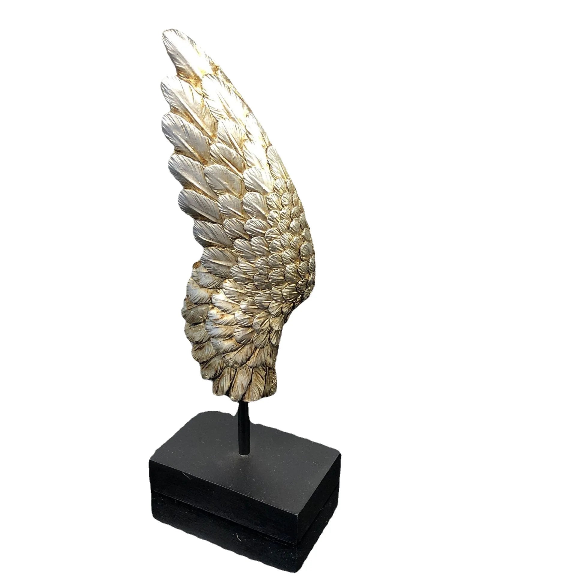 Afralia™ Elegant Angel Wings Resin Sculpture Table Decor for Home and Office