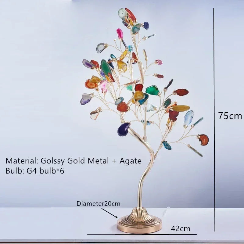 Afralia™ Natural Agate Chandelier Green Blue Lighting for Foyer Living Dining Room