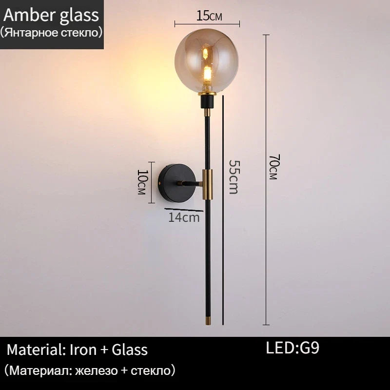 Afralia™ Glass Ball Wall Lamp for Modern Home Decor & Lighting Fixture