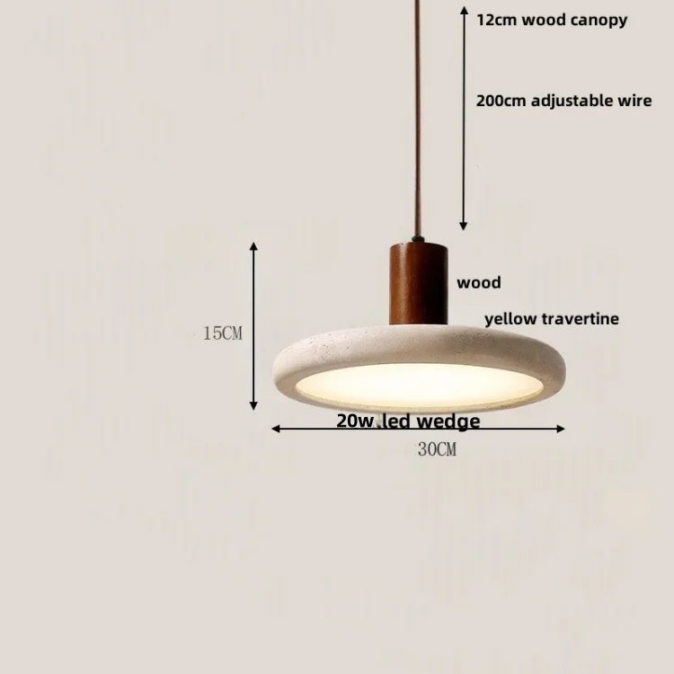 Afralia™ LED Wood Pendant Lamp Dining Living Room Adjustable Light Fixture