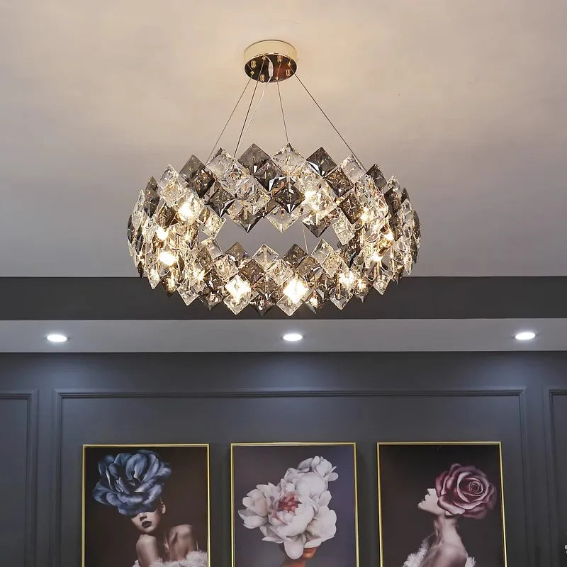 Afralia™ Crystal Chandelier for Living & Dining Room, Luxury Ceiling Light Fixture
