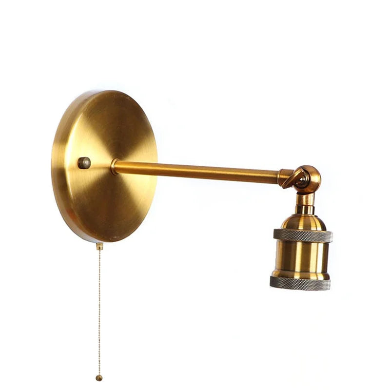 Afralia™ Retro Iron LED Wall Lamp Sconce, Gold Vintage Indoor Luminaire for Bedroom, Cafe