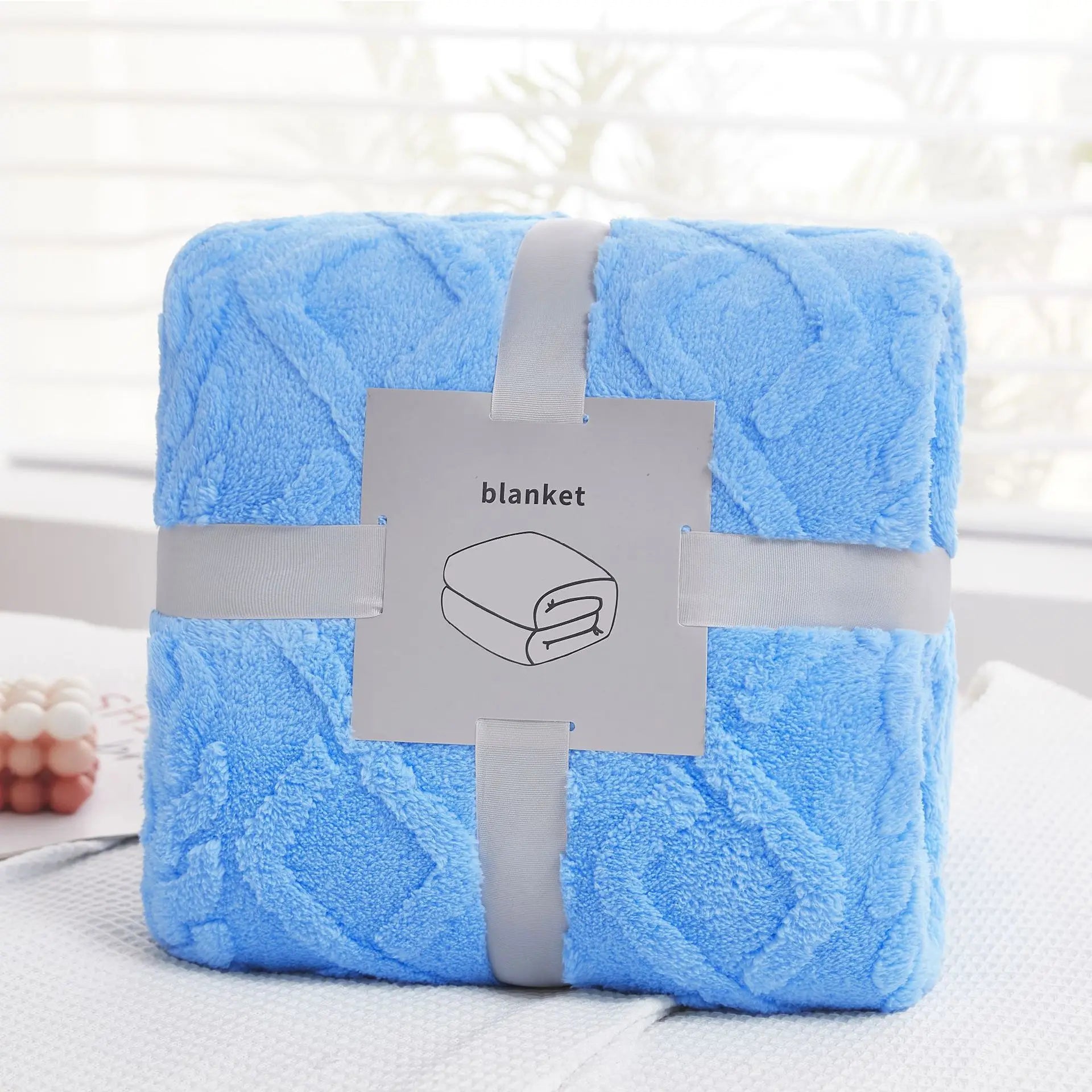 Afralia™ Cozy Jacquard Plush Blanket: Soft Winter Sofa Throw, Office Travel Nap Shawl