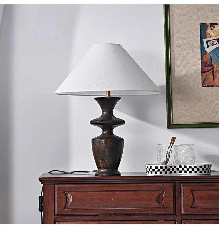 Afralia™ Walnut Black Wood Floor Lamp for Study Living Room Bedroom Lighting