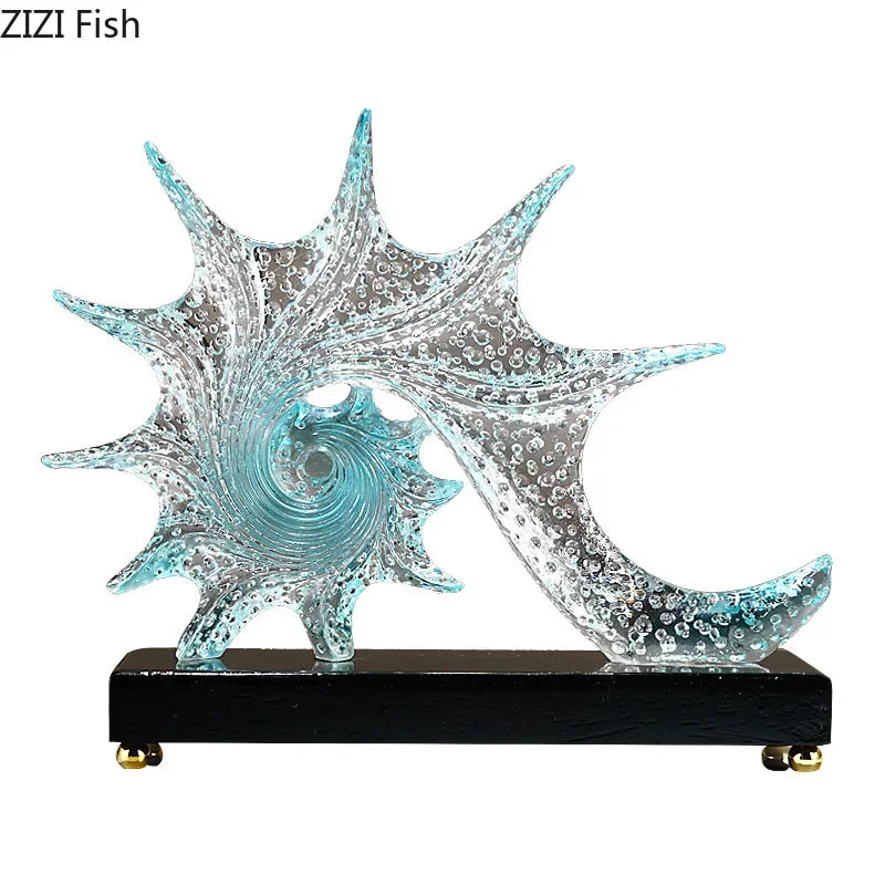 Afralia™ Bubble Conch Sculpture | Resin Desk Decoration | Home Room Aesthetic Decor