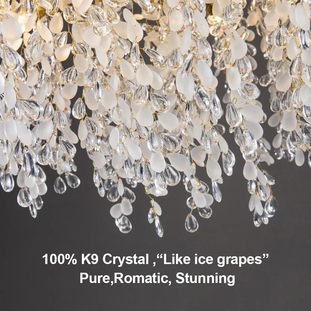 Afralia™ Grape Crystal Chandelier Silver Gold LED Tree Branch Luxury Lighting