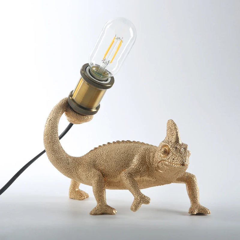 Resin Lizard Night Light Afralia™ Chameleon Table Lamp LED Desk Lamp Decor