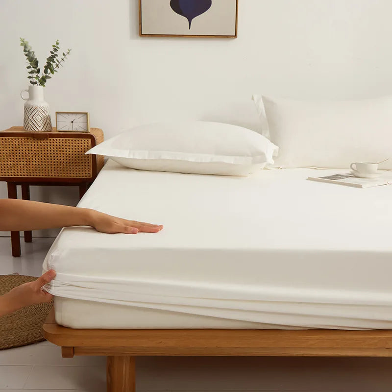 Afralia™ Pure Cotton Fitted Sheet: Comfortable Solid Color Mattress Cover