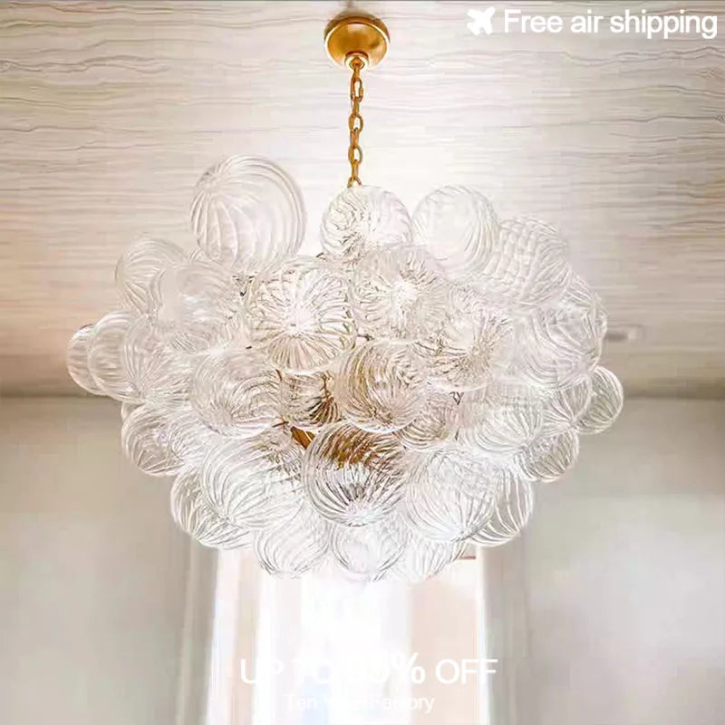 Afralia™ Bubble Glass LED Pendant Light for Nordic Living Room Decor
