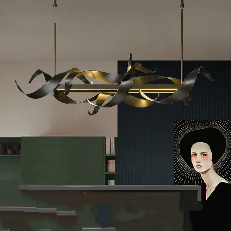 Afralia™ Luxury LED Island Chandelier - Modern Nordic Metal Pendant Light