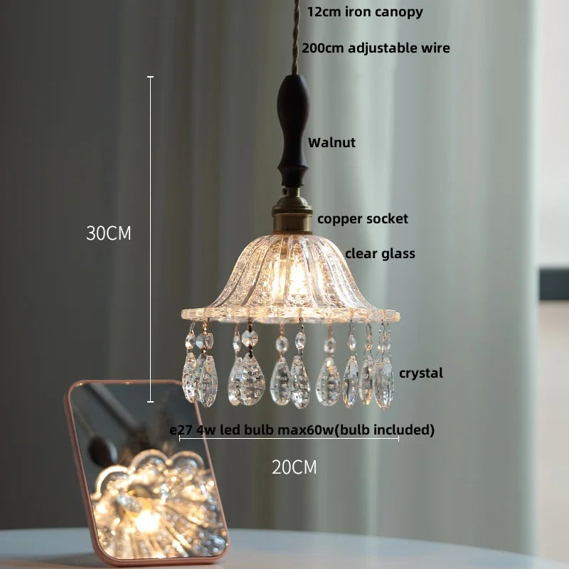 Afralia™ Clear Glass LED Pendant Lights for Home Decor and Lighting