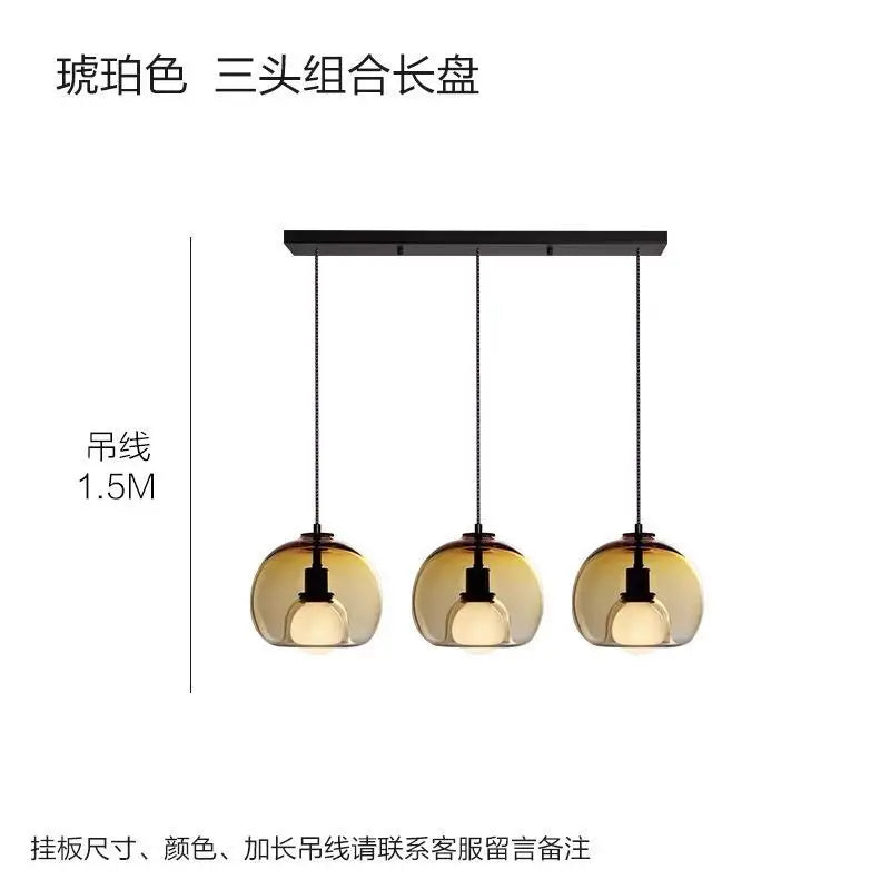 Afralia™ Nordic Glass Ball LED Chandelier - Modern Luxury Dining & Bedside Lights