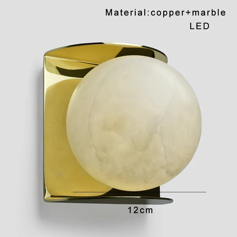 Afralia™ Round Marble Wall Sconce Lamps for Luxury Home Decor
