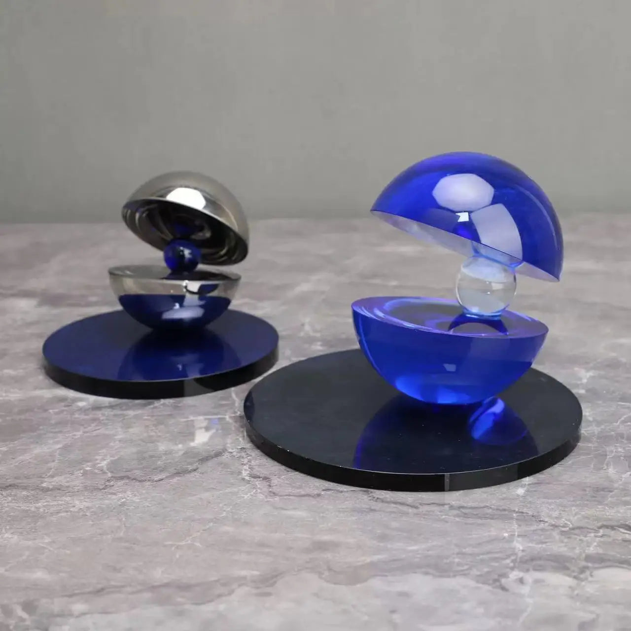 Afralia™ Crystal Glass Abstract Home Decor Semi-circle Ornaments