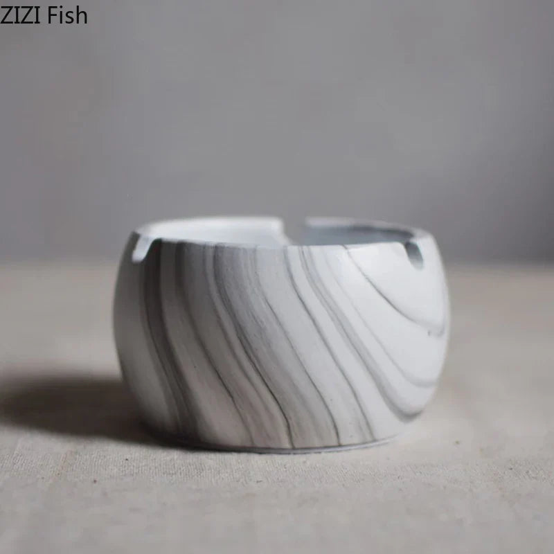 Afralia™ Retro Human Face Cement Ashtray for Home & Office Smoking Accessories